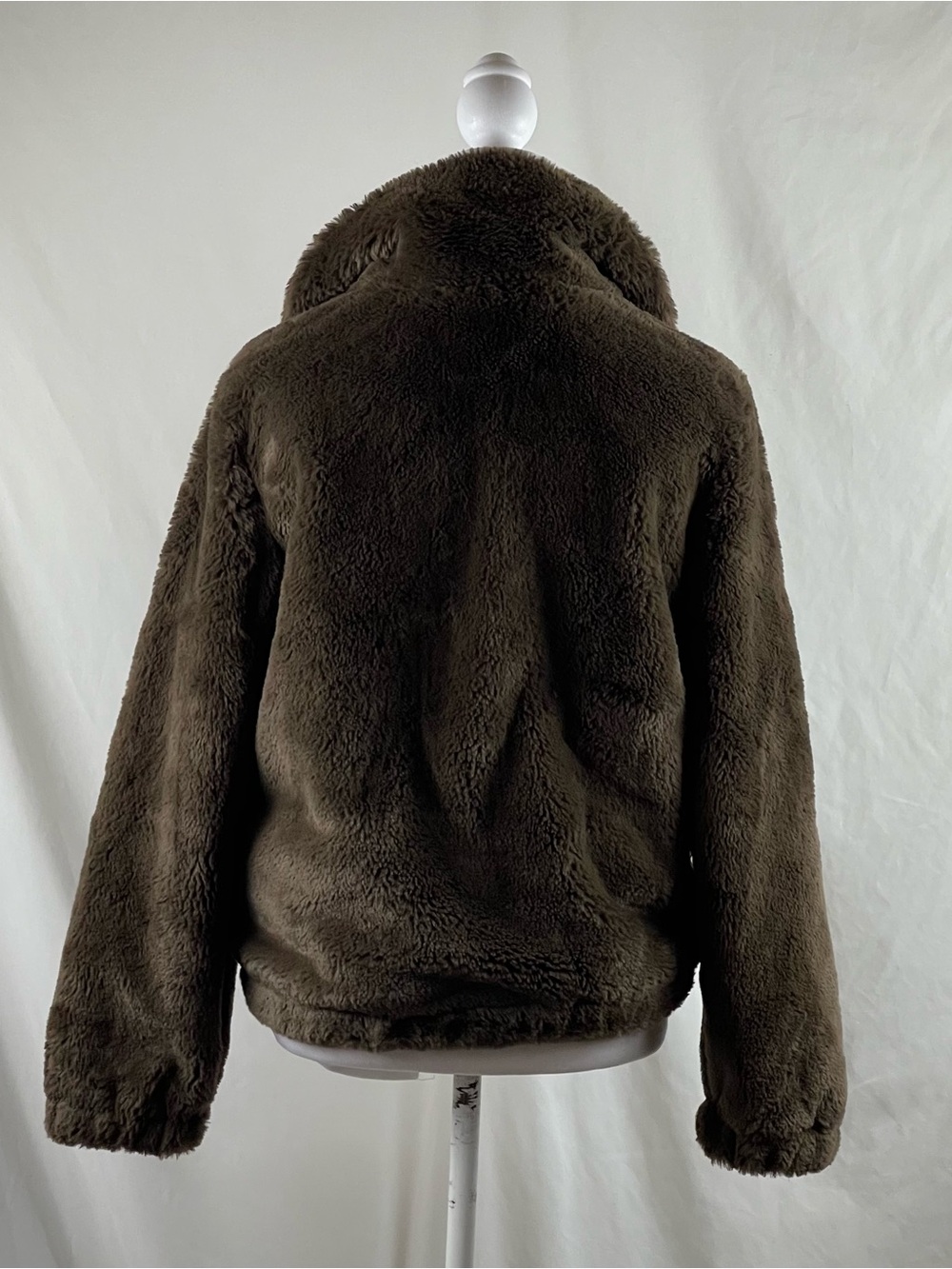 Magaschoni Dark Brown Faux Fur Teddy Bear Coat Jacket NWOT Size XS MobWife Glam - Picture 5 of 12